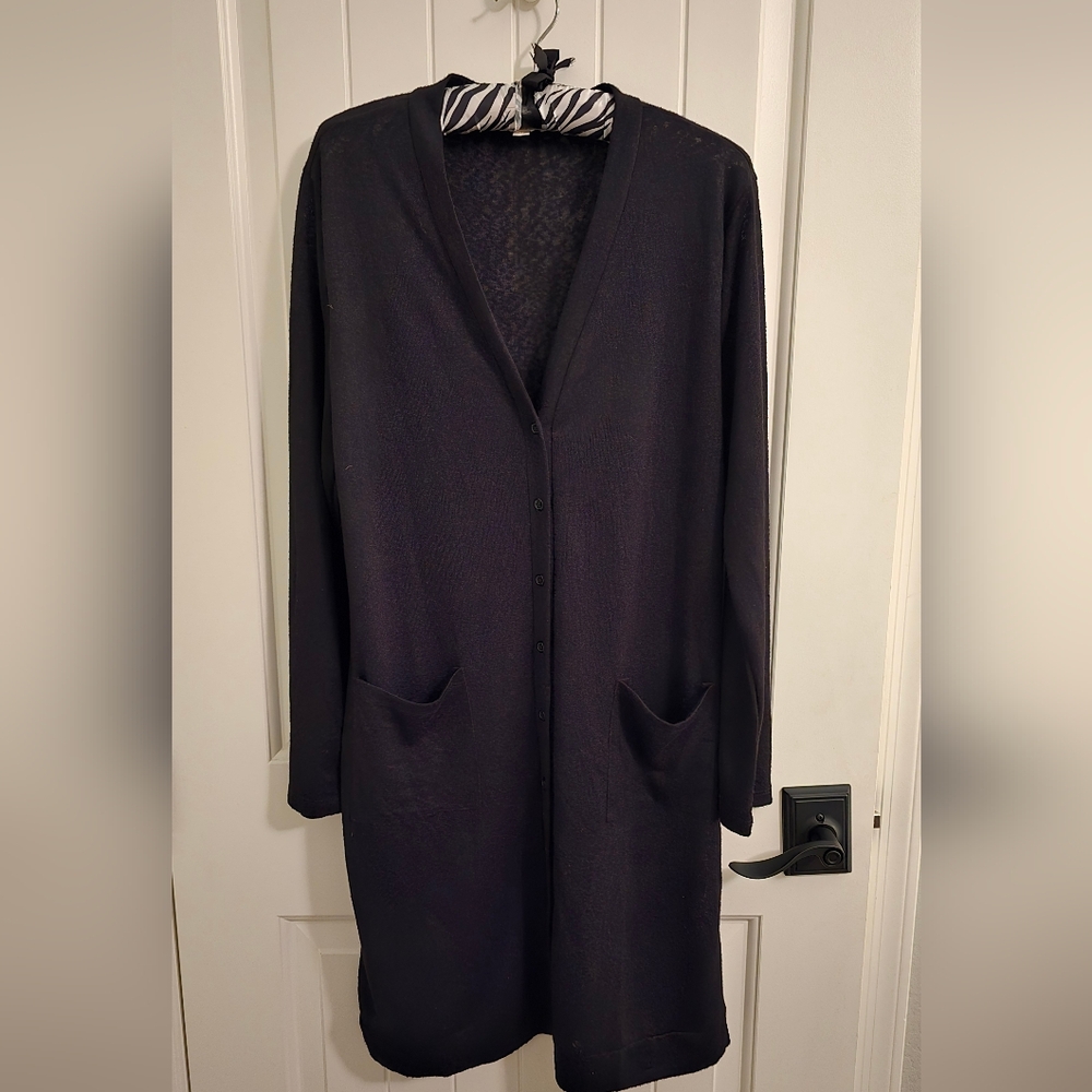 Black Lightweight Long Cardigan